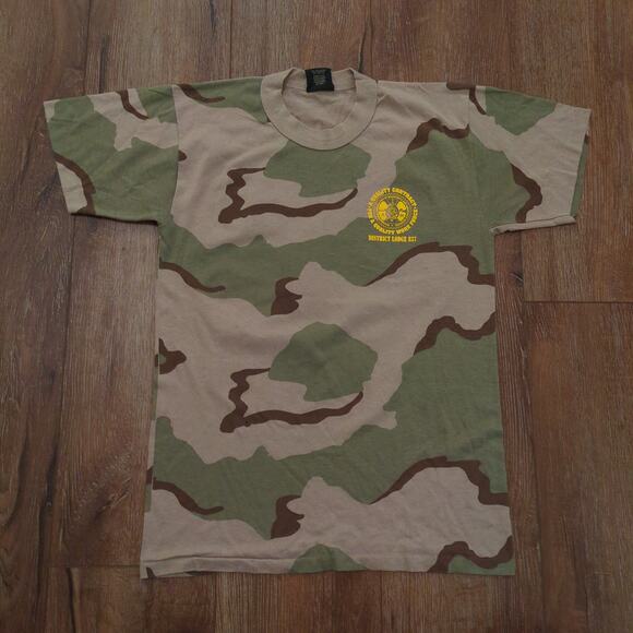 VTG Machinist and Aerospace Workers Adult Medium Shirt Camo Jet Plane Gun USA - Picture 3 of 10